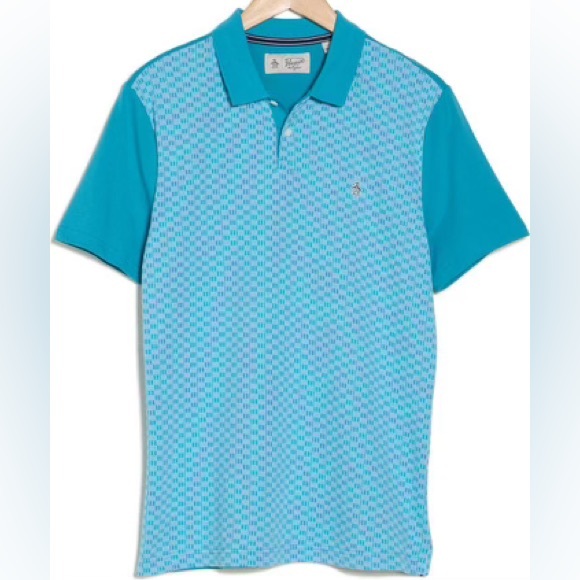 Original Penguin 100% Cotton Short Sleeve Knitted Polo w/Jacquard Front Panel - Picture 3 of 16